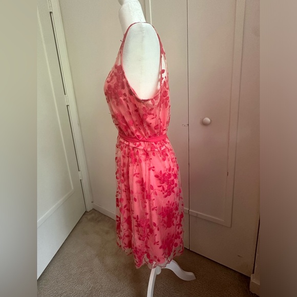 ELLE coral sheer with lace sleeveless spring dress XL - Picture 12 of 16